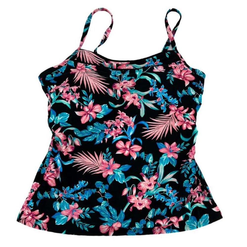 Christina Swimwear | Women's Tankini Bathing Suit Set | Floral | Black | Size 14 - Picture 2 of 5